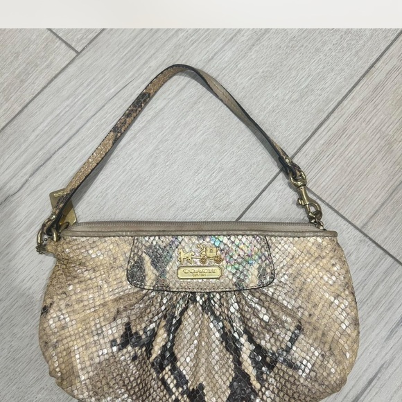 Coach Beige Snakeskin Wristlet - Picture 6 of 6